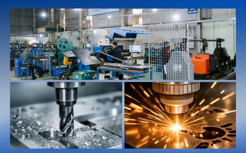 Máy cắt 2D, máy CNC gia công inox tại Vina Techno